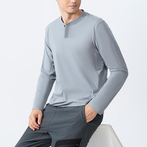 เสื้อเชิ้ตผู้ชายแขนยาวสั่งทำขายส่ง เสื้อยืดลำลองสไตล์พื้นฐาน เสื้อแขนยาวแบบสวมใส่สบาย น้ำหนักเบา - Product Image 2