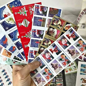 Pour toujours Vintage timbres de Noël autocollants timbres-poste Packs cadeaux culturels et créatifs breloques pour Scrapbooking coque de téléphone - Product Image 1