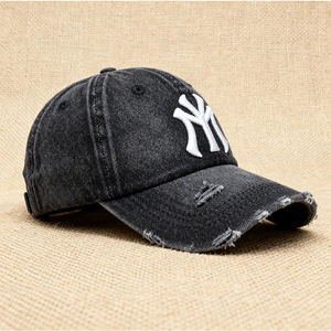 Gorra de Béisbol de Alta Calidad, 6 Paneles, Bordada, con Efecto Desgastado, Visera Curva, Moderna, Deportiva, de Algodón - Product Image 2