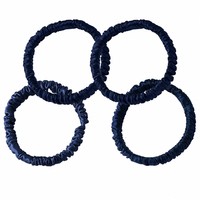 Lot de 4 chouchous en soie 100 % pure soie de mûrier, petits et fins, luxueux, élastiques, pour femmes aux cheveux fins, épais ou bouclés