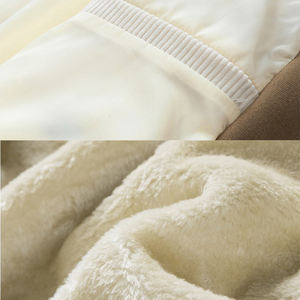 เสื้อฮู้ดเบสบอลผ้าลูกฟูกสำหรับผู้ชายไซส์ใหญ่พิเศษ รุ่น Winter XS ทรงหลวม บุขนหนานุ่ม สไตล์ลำลอง ปกเสื้อแบบปกเชิ้ต ลายเรียบ สำหรับใส่กลางแจ้ง - Product Image 5