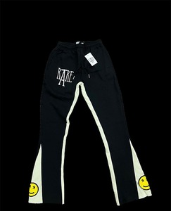 Oem Oversized Unisex French Terry 3D for Embroidered Casual Fleece Stacked Flared Sweatpants for Men - Product Image 3