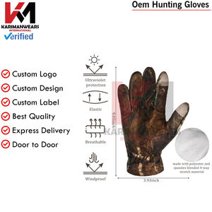 Guantes de Caza de Cuero Personalizados OEM, Venta al por Mayor a Granel, Bajo Costo, Alto Rendimiento, Impermeables, Cierre de Velcro, Logotipo Personalizado, Color Duradero - Product Image 3