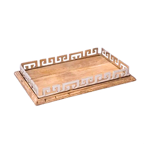 Haute qualité fait à la main en vrac quantité utilisation chambre hôtel Restaurant plateau de service de table plateau de service en bois fabriqué en inde exportation - Product Image 6