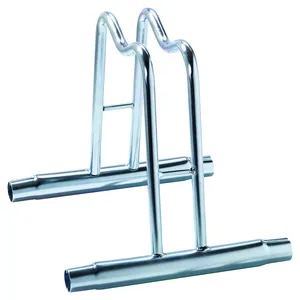 High Quality Made in Italy Zinc Coated Bicycle Rack with Vertical Design, Silver Color, Ideal for 38.5 x 42 x 26 cm Bicycles