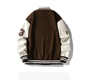 Veste universitaire de haute qualité à la mode personnalisée de marque Baseball Collage broderie Patch peau de mouton cuir vente entière pas cher prix - Product Image 6