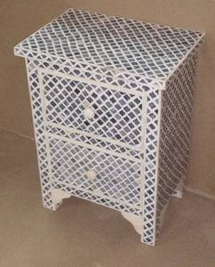 Tabouret en incrustation d'os, motifs en lignes noires et blanches, tailles personnalisables, meubles d'intérieur, artisanat en résine à vendre - Product Image 3