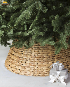 Decoración navideña para el hogar: cesta de mimbre plegable para plantas con jacinto de agua natural, aderezo perfecto para árboles de Navidad - Product Image 2