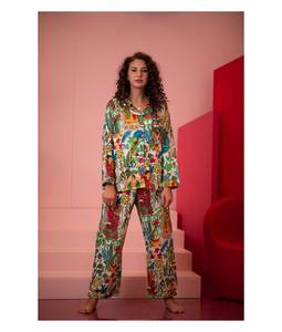 ผ้าฝ้ายคุณภาพสูงชุดนอนชุดบล็อกมือผู้หญิงชุดนอนชุดเพื่อนเจ้าสาวชุดนอนชุดเลานจ์ชุดนอนผ้าฝ้ายชุดนุ่มสูท - Product Image 2