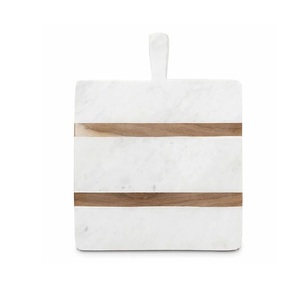 Round Marble Wood Coasters for Home Office or Christmas Housewarming for Table Use Stylish Cups and <b>Drinks</b> Holder - Product Image 3