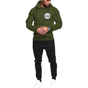 Ensemble de survêtement pour homme en molleton tissé d'hiver, 2 pièces, streetwear, sweat-shirt à capuche et pantalon de survêtement ample, surdimensionné - Product Image 6
