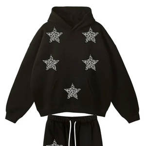 ชุดวอร์มผ้าฝ้ายขนแกะชุดวอร์มมีฮู้ดและกางเกงจ๊อกเกอร์สำหรับทุกเพศ - Product Image 4