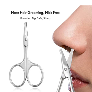 Ciseaux de cheveux de nez incurvés arrondis de 3.75 pouces petites lames de sécurité en acier inoxydable utilisées pour la coupe des cuticules de manucure - Product Image 6