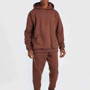 Vente chaude personnalisé hommes poids lourd coton polaire goutte épaule surdimensionné Baggy à capuche et pantalons de survêtement survêtement pour hommes 2025 - Product Image 1