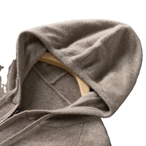 Automne et hiver 100% laine mérinos hommes haut tricoté fermeture éclair à capuche fermeture éclair Cardigan tricoté manteau pull à capuche - Product Image 6