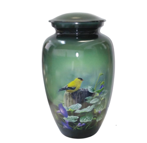Urne de crémation humaine cendre chardonneret urne de crémation taille adulte oiseau à thème comme urne de crémation belle image de chardonneret - Product Image 6