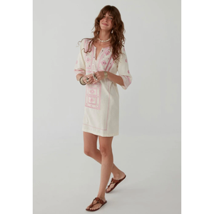 Vestido Fluido Vintage Clara, Color Crema Coral, Largo hasta el Suelo, Tallas Grandes, para Eventos Diurnos, Baby Shower, Ocio, con Borlas, para Primavera, Tallas XS-XL - Product Image 3