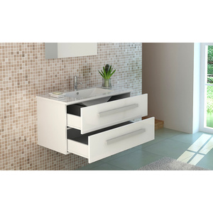 Set di Mobili da Bagno di Lusso Bianchi con Lavabo in Ceramica RAPPERSWIL Mobile Lavabo Design Tradizionale in PVC - Product Image 5