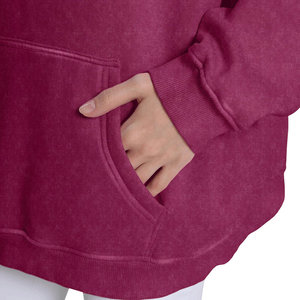 Cuello con capucha Regular FitCasual Streetwear Drop Shoulder Figuras Transpirable Ecológico Sudaderas con capucha de punto Ácido Lavado Sudadera con capucha Mujer - Product Image 5
