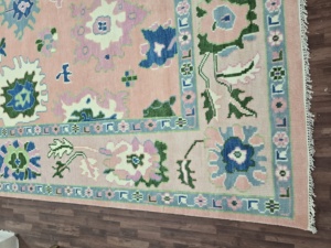 Alfombra de lana Oushak bordada de 2,6x6 de alta calidad, anudada a mano, decoración Vintage para el hogar, sala de estar, alfombra bordada y juegos de alfombras - Product Image 4