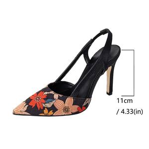 Sandalias Elegantes y Sexys de Tacón Ultra Alto para Mujer, con Estampado, de Gamuza, con Tira Abierta, Punta Puntiaguda, Estilo Europeo Americano - Product Image 5