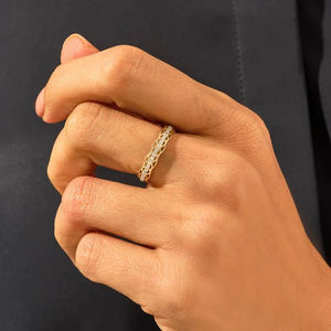 Trendy Moissanite Diamonds Women's Engagement Gift for Party Fine <b>Rings</b> 925 <b>Silver</b> Minimalist Band Elegant <b>Stacking</b> Bands - Product Image 5