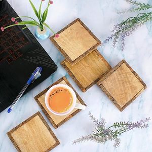 Juego de Posavasos de Madera Hechos a Mano de Alta Calidad, Posavasos para Bebidas Estilo Bohemio, Diseño Personalizado Ecológico para Cafetería - Product Image 1