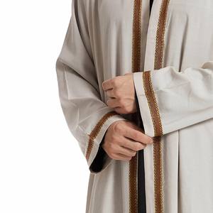 Hot Selling Men's Islamic Wear Polyester Arabic Thobe Jubbah Fashion <b>Plain</b> Dyed Jubbah Men's Thobes - Product Image 6