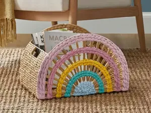 Juego de Cestas de Almacenamiento para Niños Hechas a Mano con Mimbre y Diseño de Arcoíris, Organizador de Juguetes Decorativo y Funcional para Cuarto de Juegos - Product Image 6