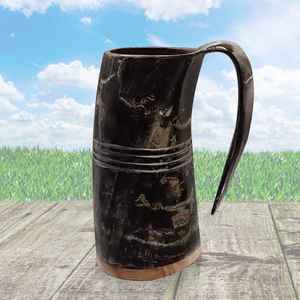 Tasse à corne à boire Viking authentique Divit | Chope à corne de bière médiévale authentique | Tasse à corne/Stein d'une capacité de 24oz. (Jarl, Poli) - Product Image 4