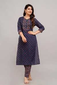 Dernière collection de vêtements de bureau quotidiens pour femmes, élégant ensemble kurta pantalon en coton imprimé avec dupatta, salwar kameez prêt à porter - Product Image 4
