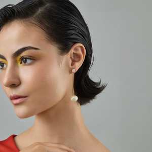 Trendy Vintage Drop <b>Stud</b> <b>Earrings</b> Imitation Pearl Synthetic Zircon Water Drop Flower Pattern Religious Jewelry Weddings Parties - Product Image 2