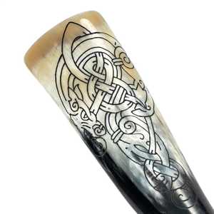 ฮอร์นสำหรับดื่มเบียร์มธุรสแกะสลักสไตล์เรือไวกิ้งงานประดิษฐ์ตามธรรมชาติสำหรับเบียร์มธุรส - Product Image 3