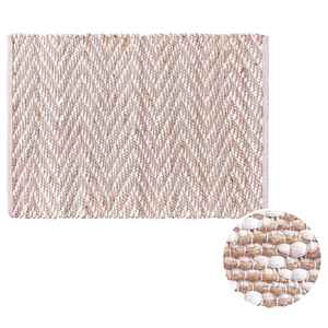 Tapis en jute à motif chevron réversible tissé à la main - Écologique et adapté aux animaux domestiques - Product Image 1