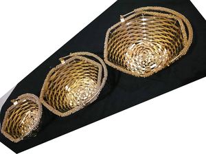 Top vente brillant or poli gaufrage à la main bol de fruits bol de Table vaisselle panier pour un prix abordable - Product Image 4