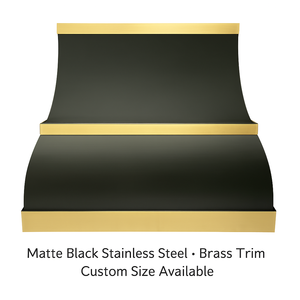 <span class=keywords><strong>Hotte</strong></span> de cuisine en acier inoxydable <span class=keywords><strong>noir</strong></span> mat conique avec garniture en laiton, montage mural encastré pour cuisines de villas de luxe - Product Image 3