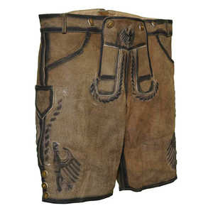 2025 lederhosen แบบบาวาเรีย Oktoberfest lederhosen ขายดีที่สุดกางเกงขาสั้นลำลองหนังแท้ยาวถึงเข่าป้องกันริ้วรอย - Product Image 4