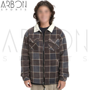 Good Supplier With Own Logo Customized Made Full Zipper Pocket Style Long Sleeve Warm Up Winter Outer Wear Sherpa <b>Fleece</b> Jackets - Product Image 1