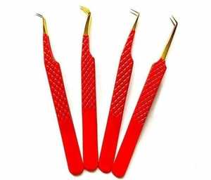 Pince à épiler professionnelle de Noël, pointe dorée, couleur, extension de cils, pointe en fibre, personnalisable, acier inoxydable, pince à épiler solide - Product Image 3