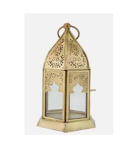 Vajilla Linterna clásica Decoración del Festival de Ramadán Lámpara de luz de vela Linterna de metal hecha a mano a bajo precio - Product Image 1