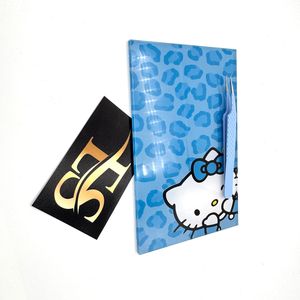 Venta superior Baby Blue Leopard Print Kitty Eyelash Tiles Logotipo personalizado Acrílico sostenible Hello Kitty Tiles con imanes - Product Image 5