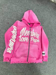 Nouveau sweat à capuche oversize vintage à fermeture éclair, personnalisé, 100% coton, effet délavé au soleil, coupe ample, sweat à capuche zippé - Product Image 4