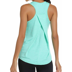 Personalizado de alta calidad de las mujeres de cuello redondo 100% de algodón sin mangas camiseta sin mangas de secado rápido transpirable gimnasio Fitness mujeres camiseta sin mangas OEM personalizado - Product Image 5