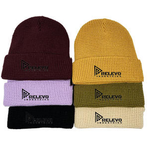 Thermal <b>Beanie</b> <b>Skull</b> Cap Waffle Knit <b>Beanies</b> Hats With Custom Label Design Knitted Winter Hat Support Customization <b>Beanie</b> Caps - Product Image 5