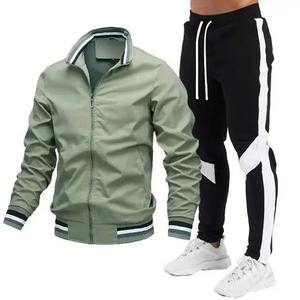 Chándal de dos piezas con logotipo personalizado de alta calidad para hombre, ropa deportiva para gimnasio, chándales de lana para correr para hombre - Product Image 3