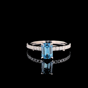 Emerald Blue White Cubic Zircon <b>Thin</b> <b>Rings</b> for Women Wedding Ceremony Party Sparkling <b>Rings</b> Temperament Lady's Jewelry - Product Image 6