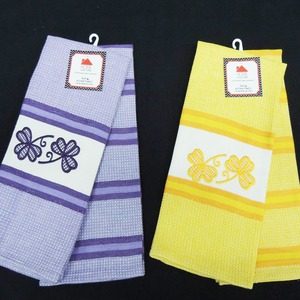 Embalaje personalizado al por mayor Toalla de cocina Diseño Tela Marca Regalo 100% algodón Logo bordado Fabricante a granel - Product Image 3