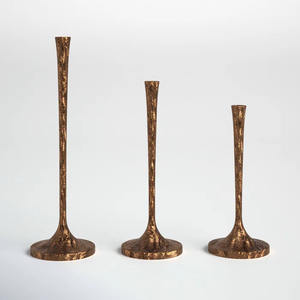 Candelabro cónico de Metal creativo Simple acabado dorado para decoración de hogar y boda candelabros de 22 mm - Product Image 4