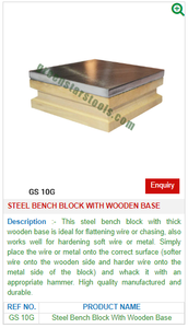 Bloque de Acero para Joyería con Base de Madera, Herramienta para Estampado de Metal, Bloque de Trabajo para Orfebres |   N.º de artículo GS-10G - Product Image 2