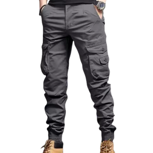 กางเกงทำงานยุทธวิธียืดหยุ่นแบบลำลองสำหรับผู้ชายมีกระเป๋าหลายใบมีซิปปิดขนาดพิเศษสำหรับกิจกรรมกลางแจ้ง - Product Image 1